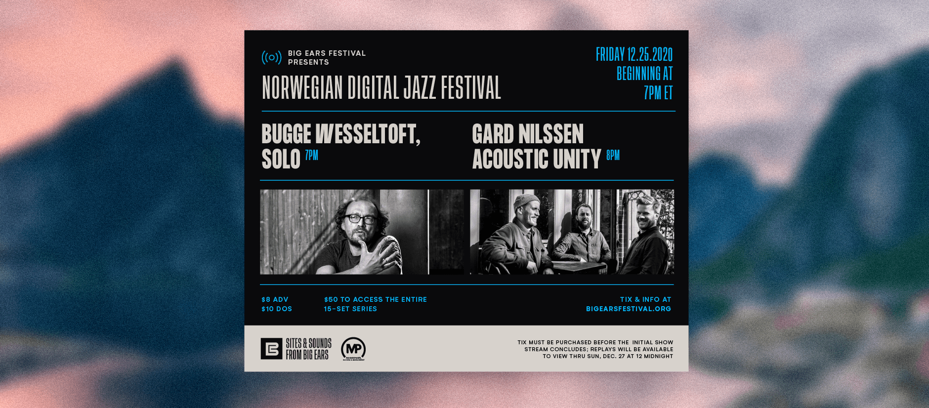 Acoustic Christmas 2022 Lineup Big Ears Festival Bugge Wesseltoft, Gard Nilssen Acoustic Unity Fri